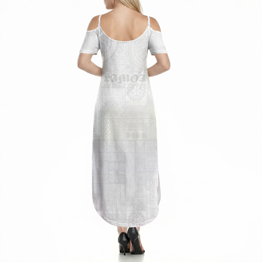 Samoa Lotu Tamaiti Summer Maxi Dress Tribal Tatau with Siapo Pattern
