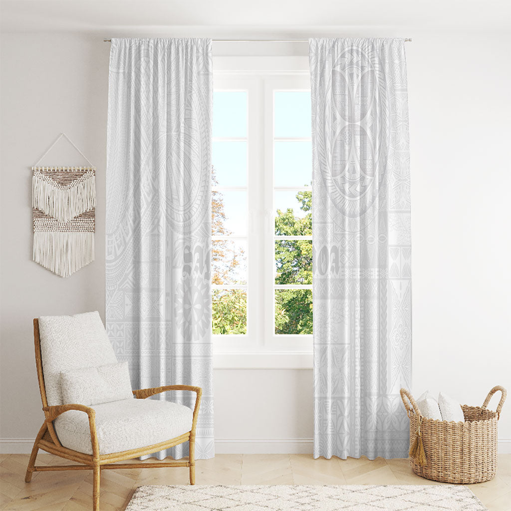 Samoa Lotu Tamaiti Window Curtain Tribal Tatau with Siapo Pattern