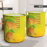 Hawaiian Mango Laundry Basket Polynesian Art Pattern and Kakau Tattoo