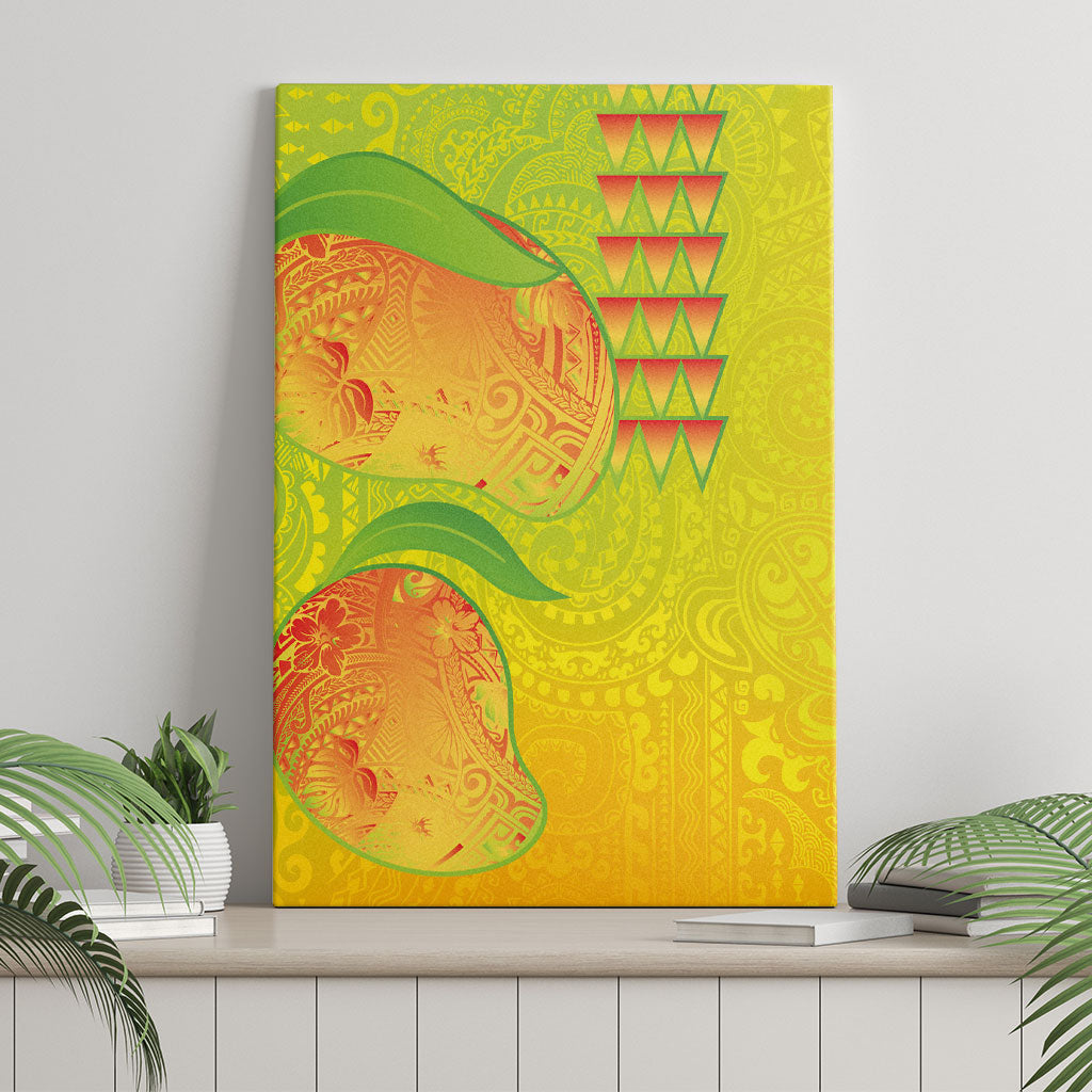 Hawaiian Mango Canvas Wall Art Polynesian Art Pattern and Kakau Tattoo