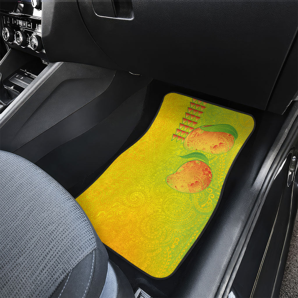 Hawaiian Mango Car Mats Polynesian Art Pattern and Kakau Tattoo