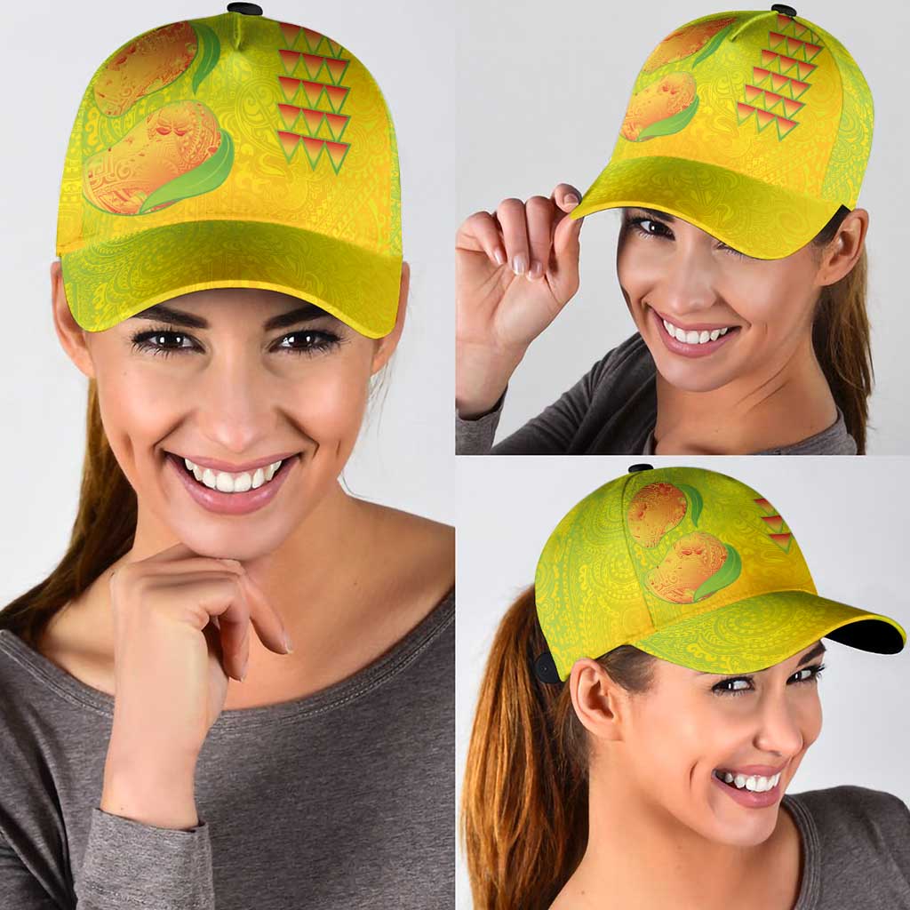 Hawaiian Mango Classic Cap Polynesian Art Pattern and Kakau Tattoo