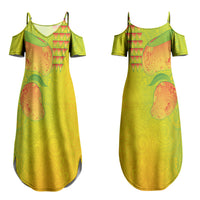 Hawaiian Mango Couples Matching Summer Maxi Dress and Long Sleeve Button Shirt Polynesian Art Pattern and Kakau Tattoo