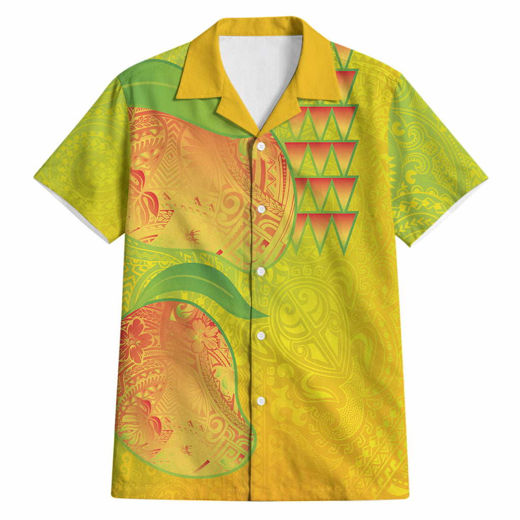 Hawaiian Mango Hawaiian Shirt Polynesian Art Pattern and Kakau Tattoo