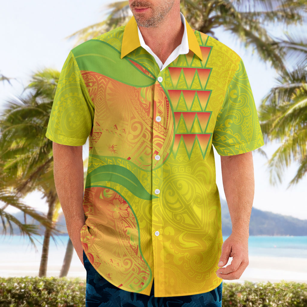 Hawaiian Mango Hawaiian Shirt Polynesian Art Pattern and Kakau Tattoo