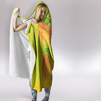Hawaiian Mango Hooded Blanket Polynesian Art Pattern and Kakau Tattoo