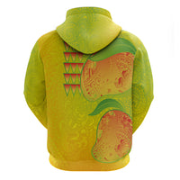 Hawaiian Mango Hoodie Polynesian Art Pattern and Kakau Tattoo