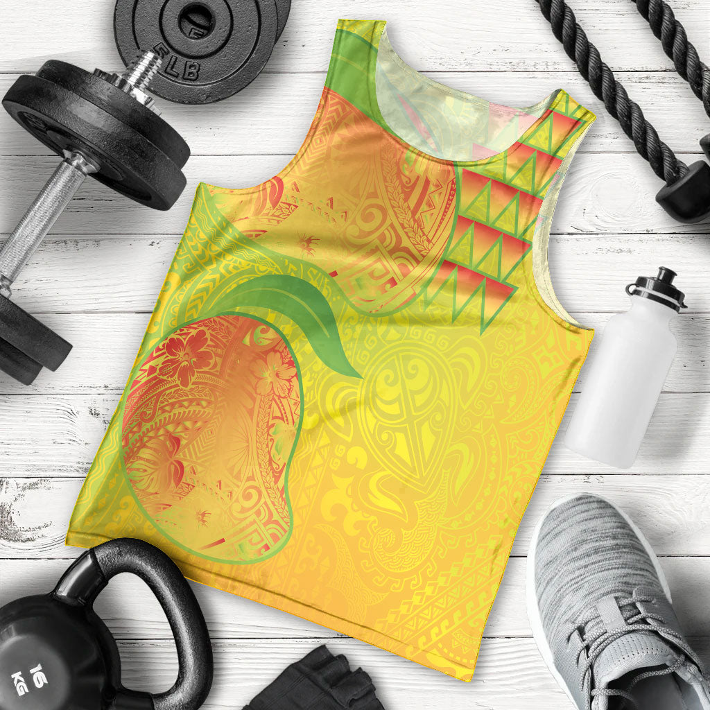 Hawaiian Mango Men Tank Top Polynesian Art Pattern and Kakau Tattoo
