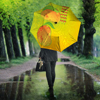 Hawaiian Mango Umbrella Polynesian Art Pattern and Kakau Tattoo