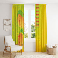 Hawaiian Mango Window Curtain Polynesian Art Pattern and Kakau Tattoo