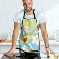 Hawaiian Ukulele Avocado Apron Leis and Polynesian Pattern