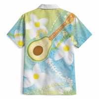 Hawaiian Ukulele Avocado Hawaiian Shirt Leis and Polynesian Pattern