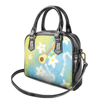 Hawaiian Ukulele Avocado Shoulder Handbag Leis and Polynesian Pattern