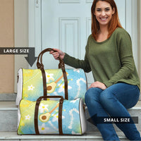 Hawaiian Ukulele Avocado Travel Bag Leis and Polynesian Pattern