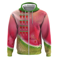 Hawaiian Watermelon Hoodie with Kakau Art Tattoo