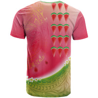 Hawaiian Watermelon T Shirt with Kakau Art Tattoo