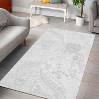 Tonga Faka Sepitema Area Rug Ngatu Pattern with Plumeria and Hibiscus