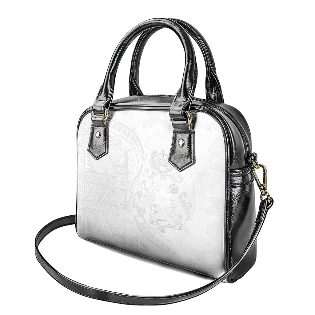 Tonga Faka Sepitema Shoulder Handbag Ngatu Pattern with Plumeria and Hibiscus LT03 - Polynesian Pride