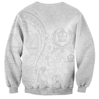 Tonga Faka Sepitema Sweatshirt Ngatu Pattern with Plumeria and Hibiscus