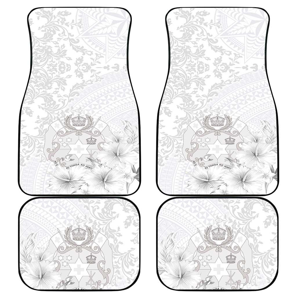 Tonga Faka Sepitema Car Mats Ngatu and Floral Pattern with Blooming Hibiscus