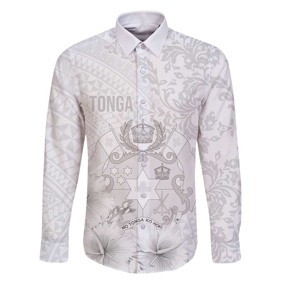 Tonga Faka Sepitema Family Matching Off Shoulder Short Dress and Hawaiian Shirt Ngatu and Floral Pattern with Blooming Hibiscus