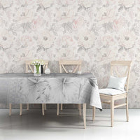 Tonga Faka Sepitema Tablecloth Ngatu and Floral Pattern with Blooming Hibiscus