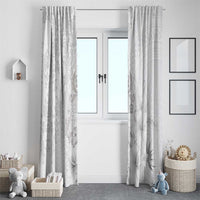 Tonga Faka Sepitema Window Curtain Ngatu and Floral Pattern with Blooming Hibiscus