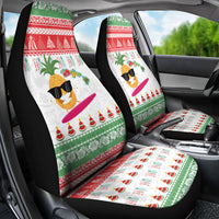 Hawaiian Mele Kalikimaka Car Seat Cover Funny Pineapple Surfing with Map Christmas Stripe Elements LT03 - Polynesian Pride