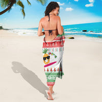 Hawaiian Mele Kalikimaka Sarong Funny Pineapple Surfing with Map Christmas Stripe Elements LT03 - Polynesian Pride