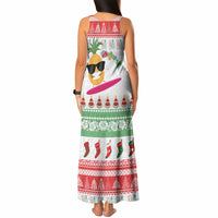 Hawaiian Mele Kalikimaka Tank Maxi Dress Funny Pineapple Surfing with Map Christmas Stripe Elements LT03 - Polynesian Pride