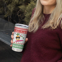 Hawaiian Mele Kalikimaka Tumbler Cup Funny Pineapple Surfing with Map Christmas Stripe Elements LT03 - Polynesian Pride
