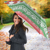 Hawaiian Mele Kalikimaka Umbrella Funny Pineapple Surfing with Map Christmas Stripe Elements LT03 - Polynesian Pride