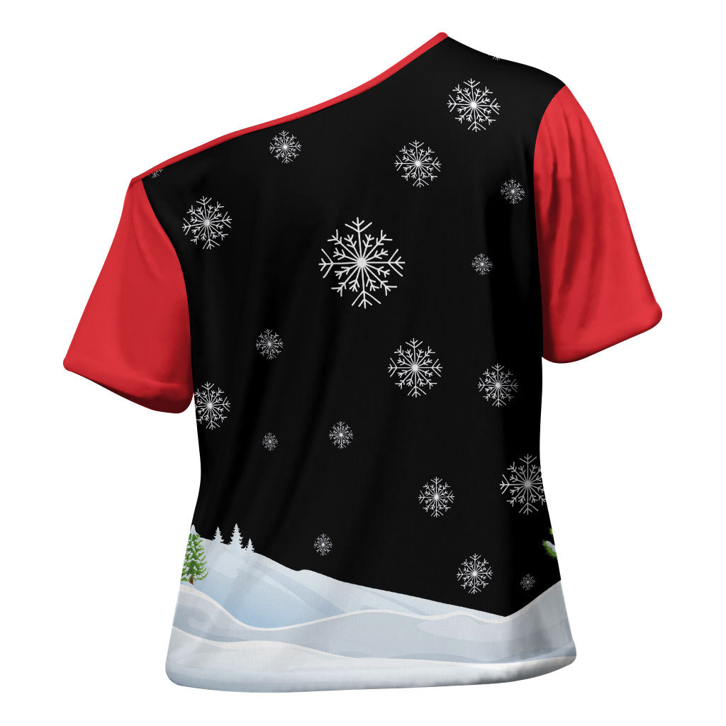 Polynesian Santa Claus Costume Funny Cross Shoulder Shirt LT03 - Polynesian Pride