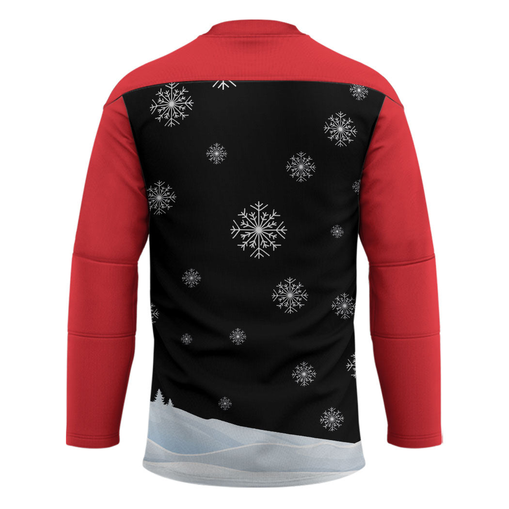 Polynesian Santa Claus Costume Funny Hockey Jersey LT03 - Polynesian Pride