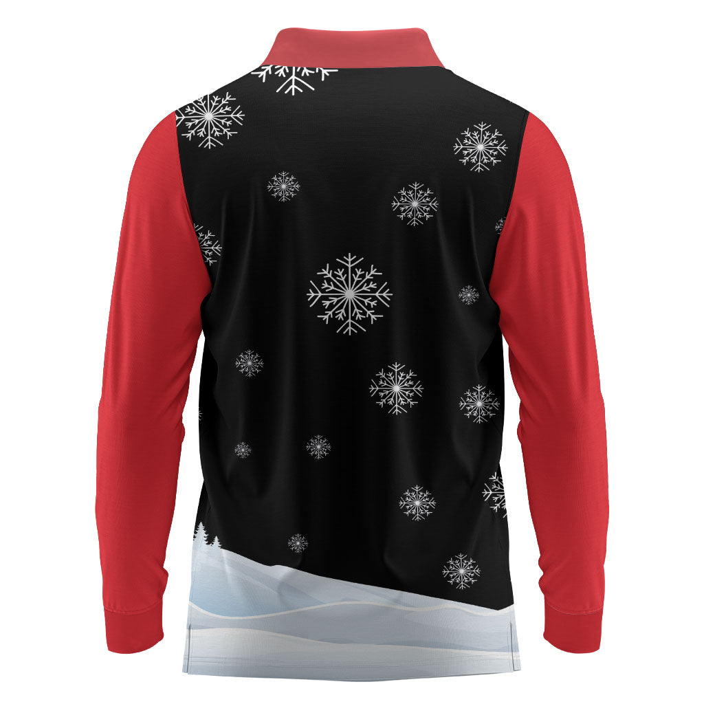 Polynesian Santa Claus Costume Funny Long Sleeve Polo Shirt LT03 - Polynesian Pride