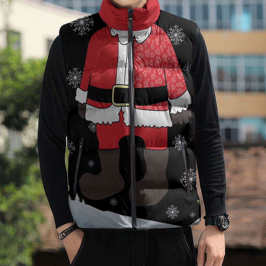 Polynesian Santa Claus Costume Funny Sleeveless Puffer Jacket LT03 - Polynesian Pride