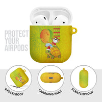 Hawaiian Mango Mele Kalikimaka AirPods Case Santa Claus Surfing with Turtle Mango Christmas LT03 - Polynesian Pride