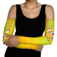 Hawaiian Mango Mele Kalikimaka Arm Sleeves Santa Claus Surfing with Turtle Mango Christmas LT03 - Polynesian Pride