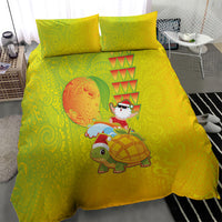 Hawaiian Mango Mele Kalikimaka Bedding Set Santa Claus Surfing with Turtle Mango Christmas LT03 - Polynesian Pride