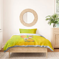 Hawaiian Mango Mele Kalikimaka Bedding Set Santa Claus Surfing with Turtle Mango Christmas LT03 - Polynesian Pride