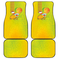 Hawaiian Mango Mele Kalikimaka Car Mats Santa Claus Surfing with Turtle Mango Christmas LT03 - Polynesian Pride