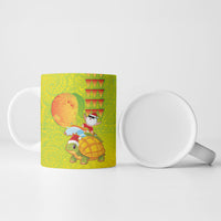 Hawaiian Mango Mele Kalikimaka Ceramic Mug Santa Claus Surfing with Turtle Mango Christmas LT03 - Polynesian Pride