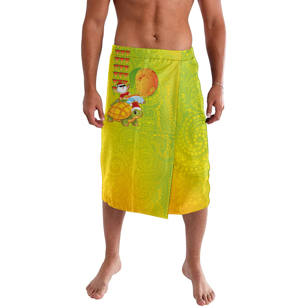 Hawaiian Mango Mele Kalikimaka Lavalava Santa Claus Surfing with Turtle Mango Christmas LT03 Multicolor - Polynesian Pride