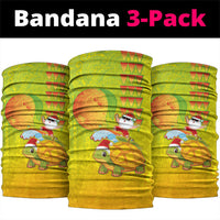 Hawaiian Mango Mele Kalikimaka Neck Gaiter Santa Claus Surfing with Turtle Mango Christmas LT03 package One Size: 25*50cm Multicolor - Polynesian Pride