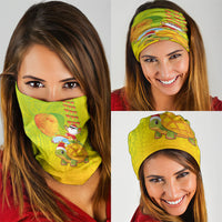 Hawaiian Mango Mele Kalikimaka Neck Gaiter Santa Claus Surfing with Turtle Mango Christmas LT03 - Polynesian Pride
