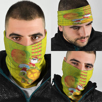 Hawaiian Mango Mele Kalikimaka Neck Gaiter Santa Claus Surfing with Turtle Mango Christmas LT03 - Polynesian Pride