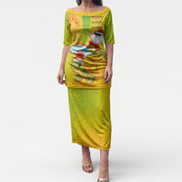 Hawaiian Mango Mele Kalikimaka Puletasi Santa Claus Surfing with Turtle Mango Christmas LT03 Long Dress Multicolor - Polynesian Pride