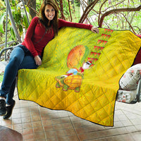 Hawaiian Mango Mele Kalikimaka Quilt Santa Claus Surfing with Turtle Mango Christmas LT03 - Polynesian Pride