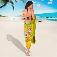 Hawaiian Mango Mele Kalikimaka Sarong Santa Claus Surfing with Turtle Mango Christmas LT03 - Polynesian Pride