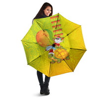 Hawaiian Mango Mele Kalikimaka Umbrella Santa Claus Surfing with Turtle Mango Christmas LT03 - Polynesian Pride